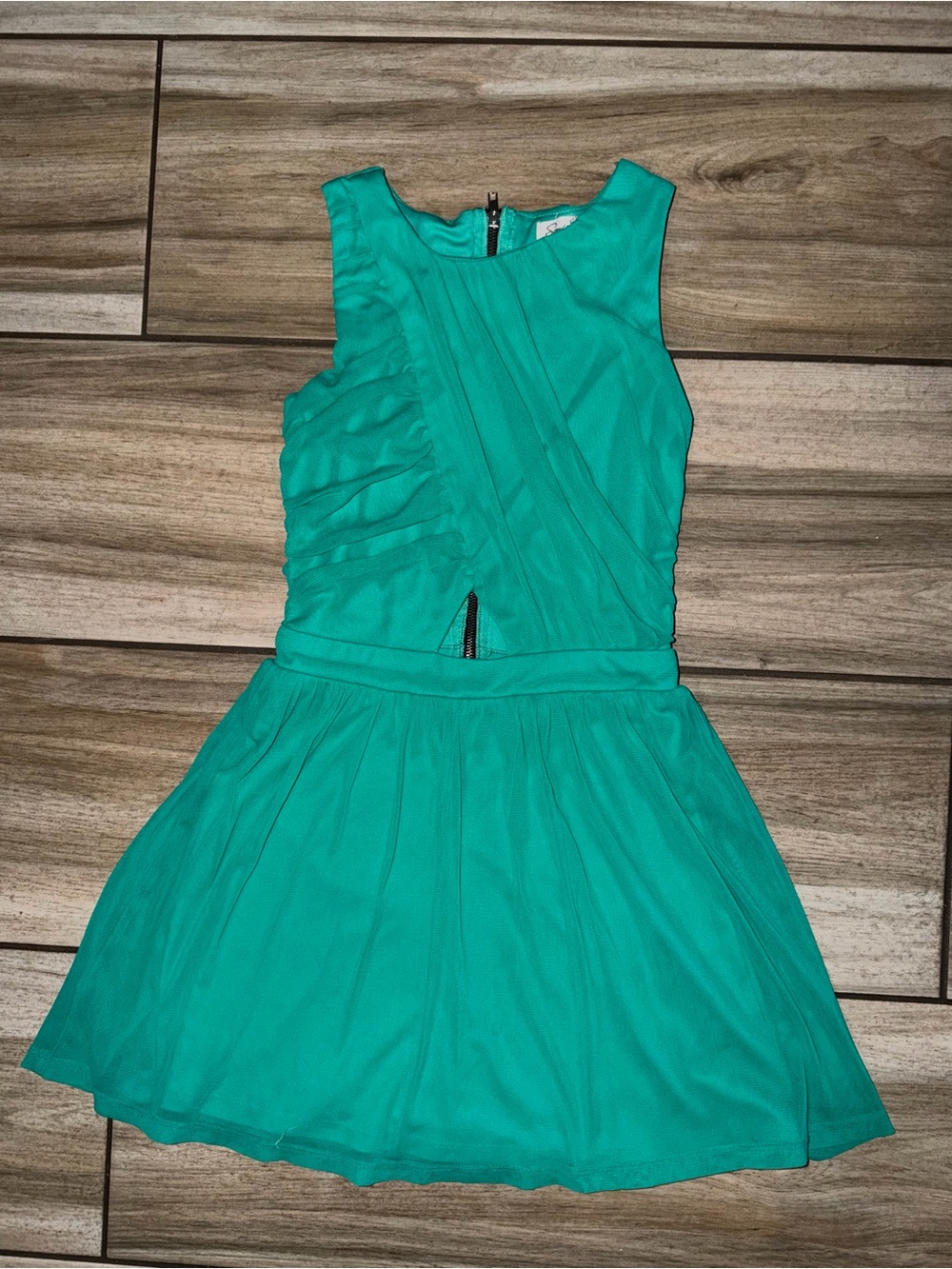 Woman’s Teal Sleeveless Fit-and-Flare Dress